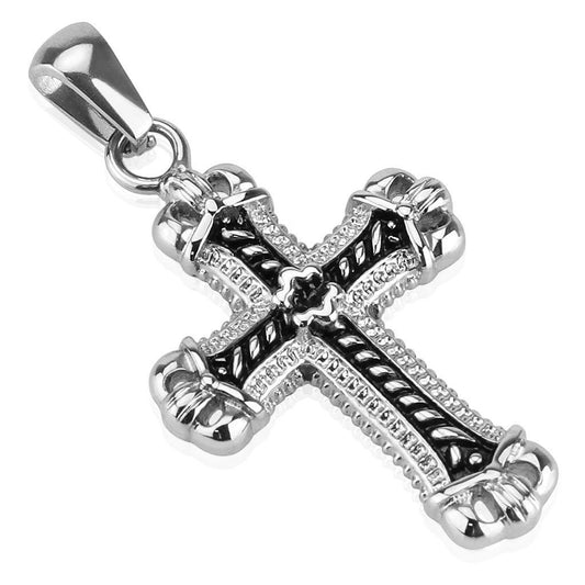 Halskette CASTED CROSS - Edelstahl - Anhänger 3 cm Cross hochglanzpoliert Schmuck