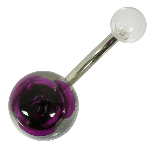 Bauchnabelpiercing PURPLE ROSE - 316L Chirurgenstahl - Navel Piercing