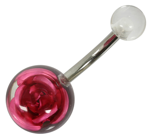 Bauchnabelpiercing PINK ROSE - 316L Chirurgenstahl - Navel Piercing