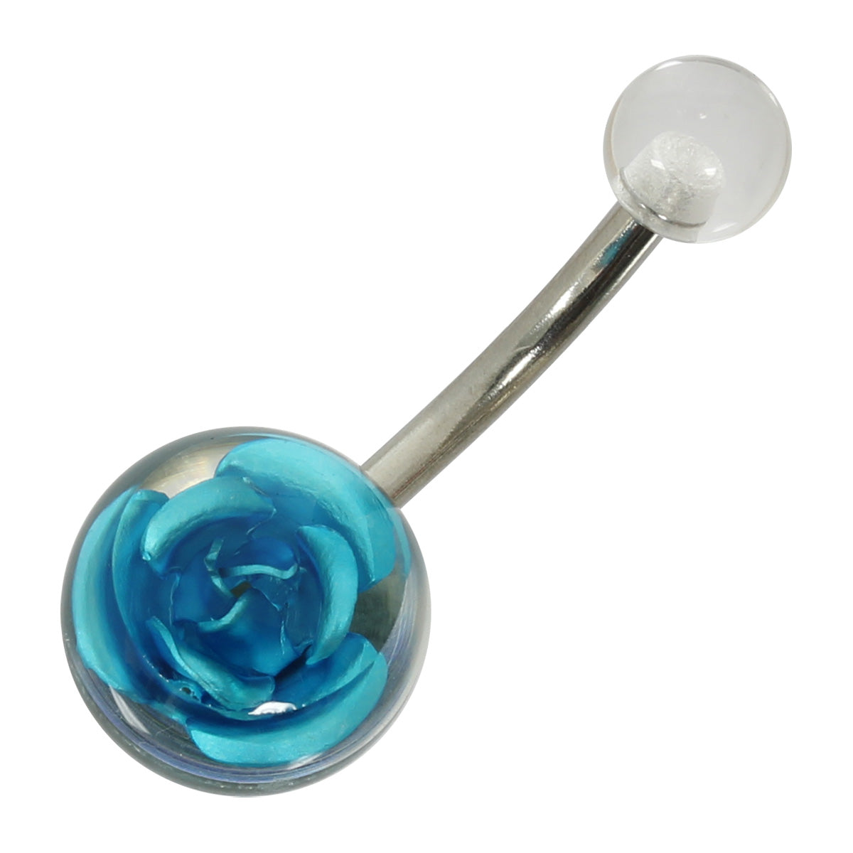 Bauchnabelpiercing TURQUOISE ROSE - 316L Chirurgenstahl - Navel Piercing