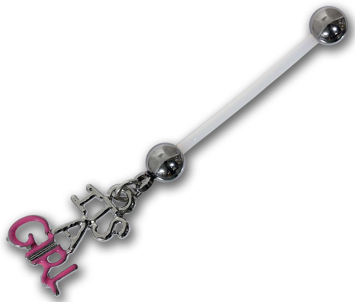 Schwangerschafts-Bauchnabelpiercing IT´S A GIRL PINK - PTFE 1,6 x 25 mm - kürzbar