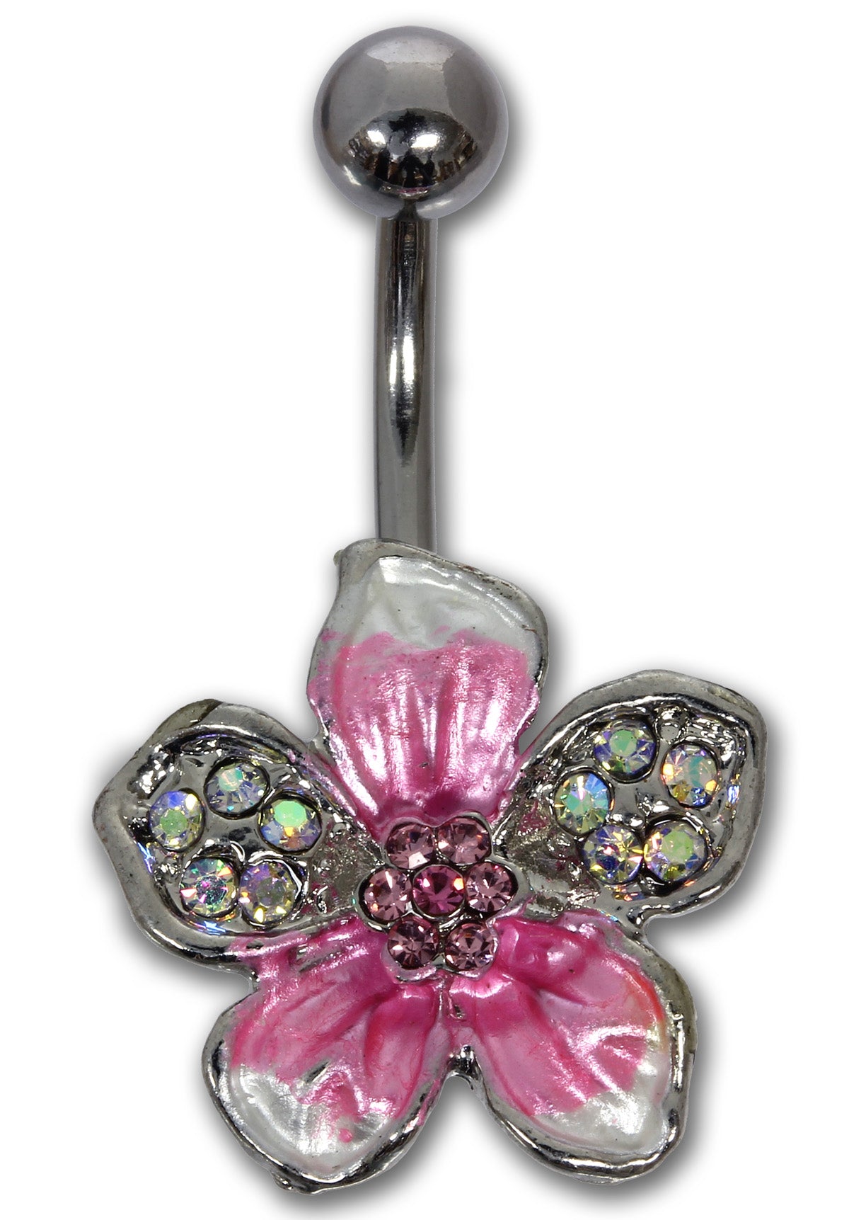 Bauchnabelpiercing TROPICAL FLOWER PINK - 316L Chirurgenstahl - Navel Piercing