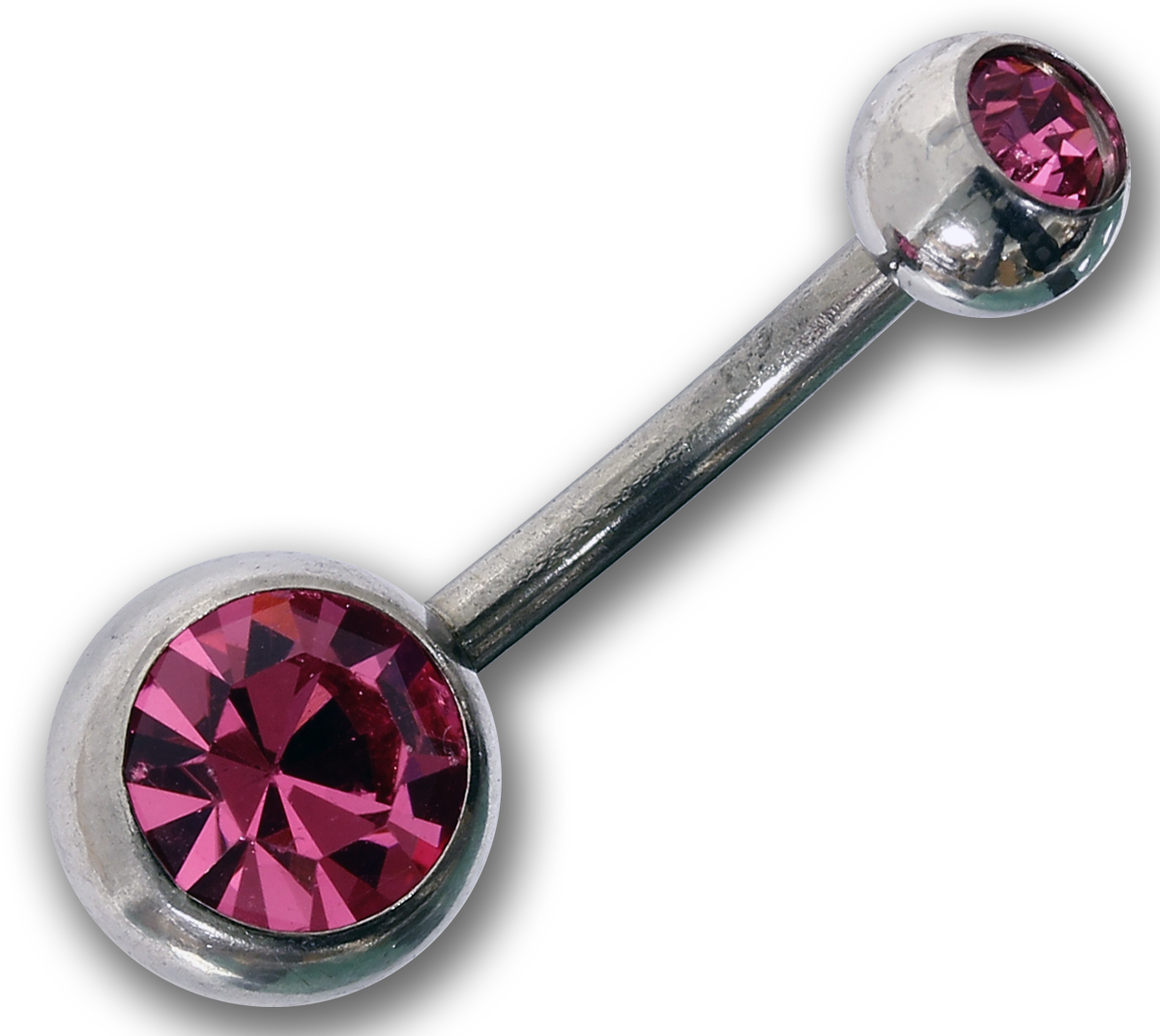 Bauchnabelpiercing ROSE - 1,6 x 10 mm Chirurgenstahl mit zwei Kristallen - Navel Piercing