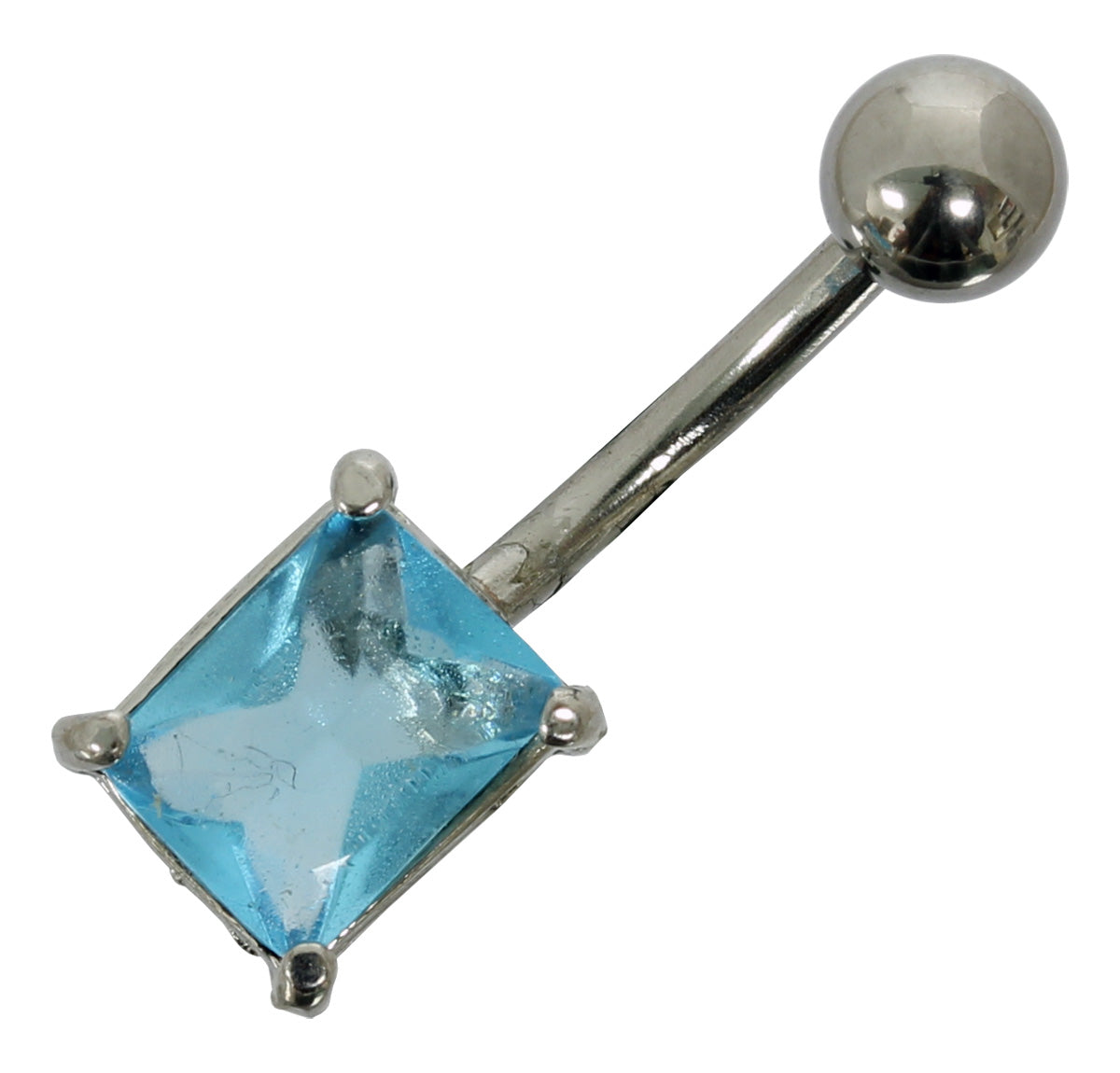 Bauchnabelpiercing VIERECK TÜRKIS - 316L Chirurgenstahl - Navel Piercing