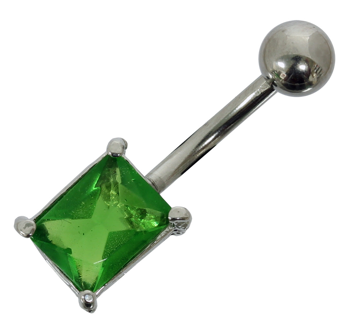 Bauchnabelpiercing VIERECK GRÜN - 316L Chirurgenstahl - Navel Piercing