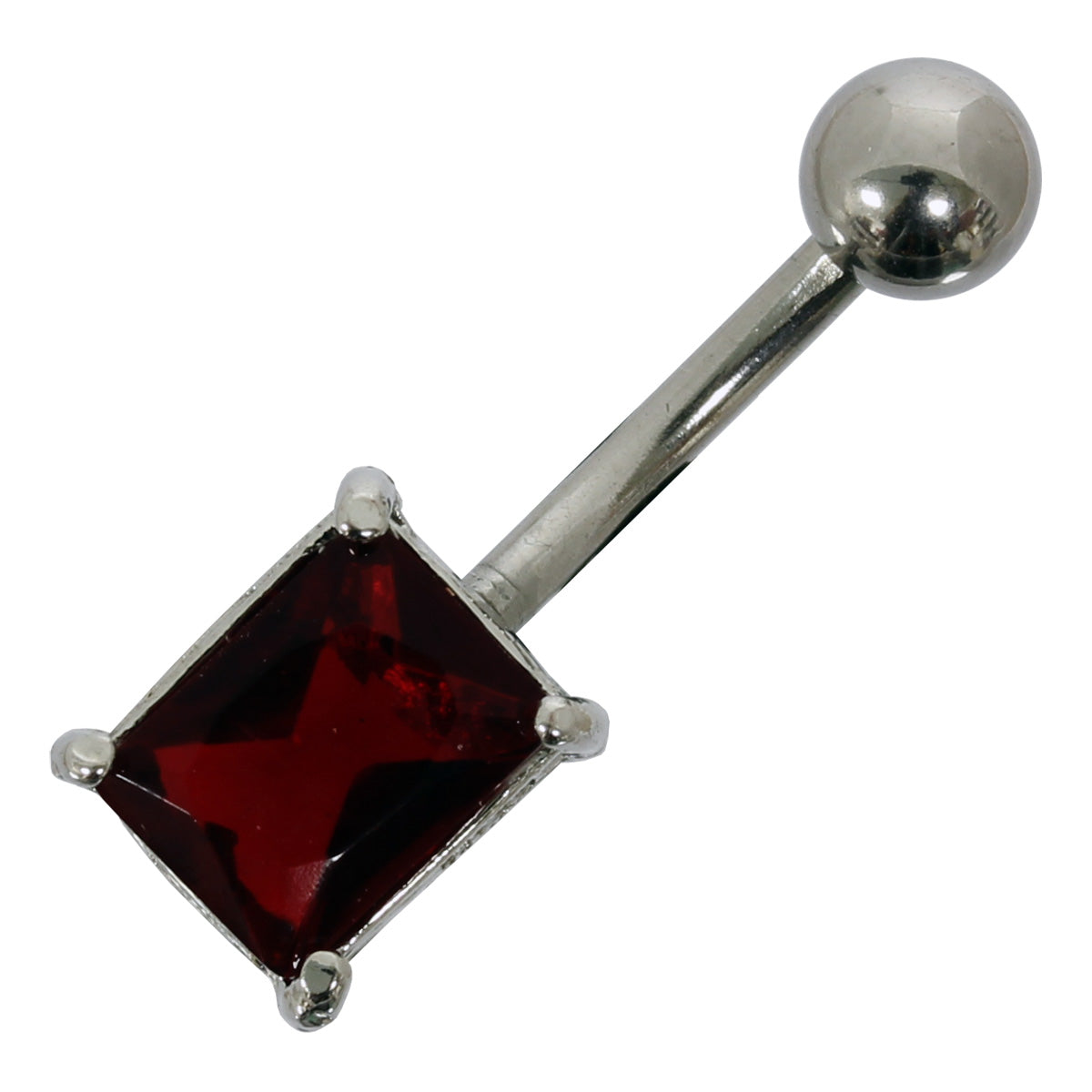 Bauchnabelpiercing VIERECK ROT - 316L Chirurgenstahl - Navel Piercing