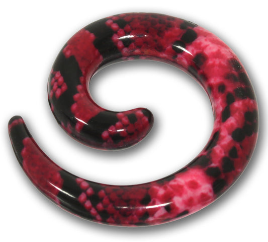 Dehnungsspirale SNAKE SKIN - 3,0 - 10,0 mm aus pinkem Acryl - Expander Taper