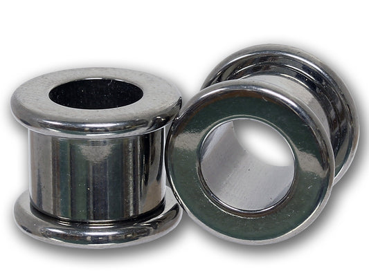 Flesh Tunnel SILVER zum Schrauben 3,0 - 12,0 mm - G23 Titan - Ohrschmuck