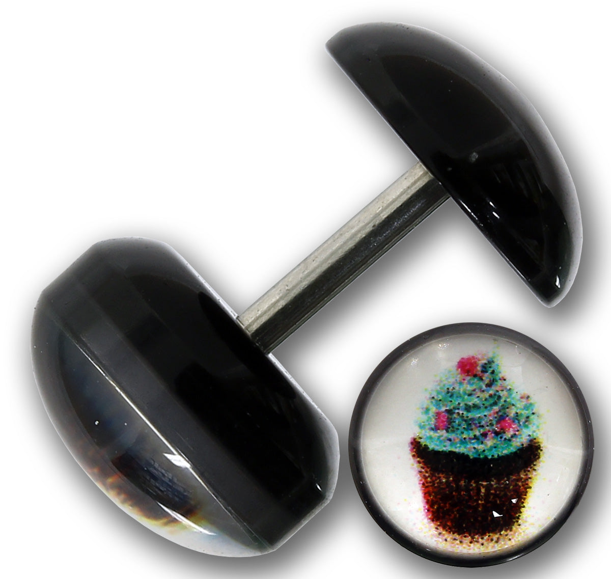 Fake Plug CUPCAKE - Acryl - Cheater Picture Plug - 1,2 x 6 mm