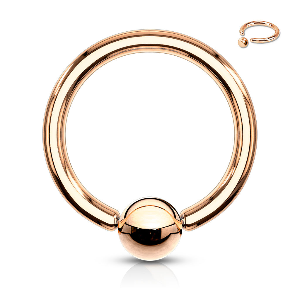 Klemmkugelring ROSE GOLD - 1,0 mm aus 316L Chirurgenstahl - Ball Closure Ring