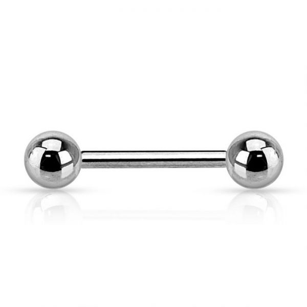 Hantel - Straight Barbell 1,6 mm aus G23 Titan mit Kugeln Piercing