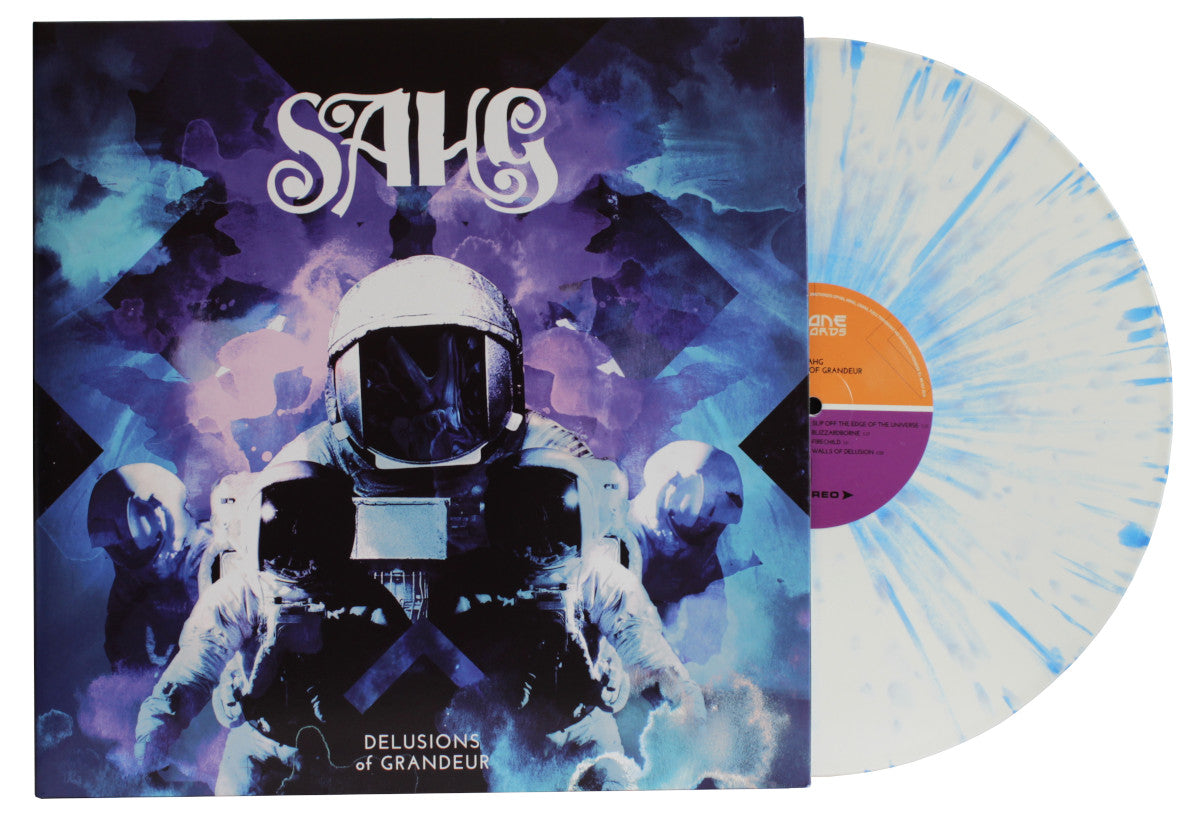 Sahg - DELUSIONS OF GRANDEUR LP - White/Blue Splatter Vinyl - Schallplatte Limitiert