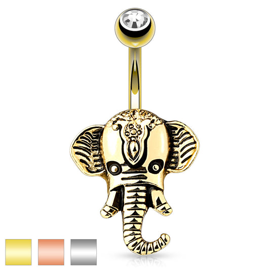 Bauchnabelpiercing ELEPHANT aus 316L Chirurgenstahl - Farbwahl - Navel Piercing