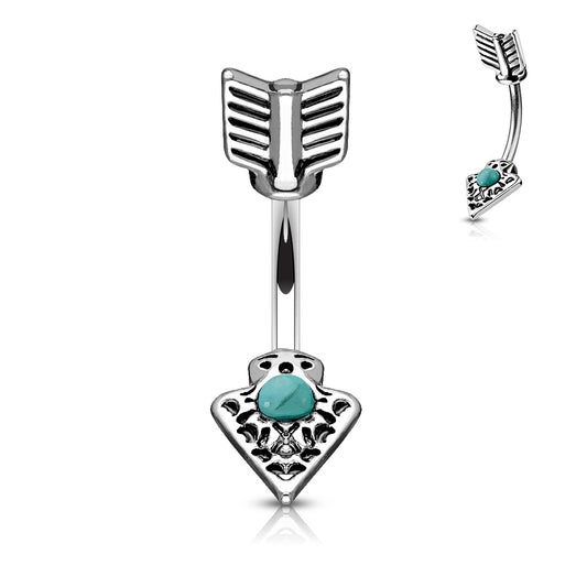 Bauchnabelpiercing TRIBAL ARROW aus 316L Chirurgenstahl - Navel Piercing