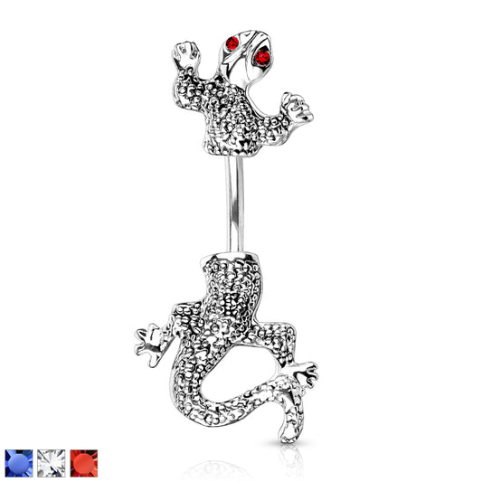 Bauchnabelpiercing CHAMELEON aus 316L Chirurgenstahl - Kristalle - Navel Piercing