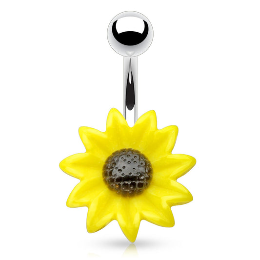 Bauchnabelpiercing ACRYLIC SUNFLOWER aus 316L Chirurgenstahl - Navel Piercing