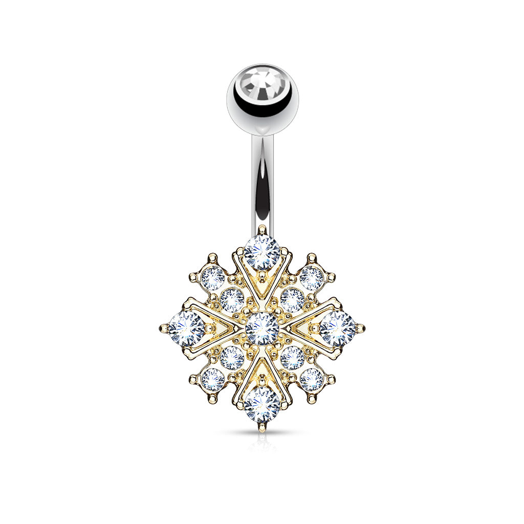 Bauchnabelpiercing STARBURST - STERNSCHNUPPE aus 316L Chirurgenstahl - Navel Piercing