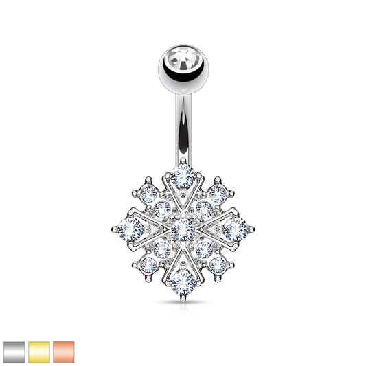 Bauchnabelpiercing STARBURST - STERNSCHNUPPE aus 316L Chirurgenstahl - Navel Piercing