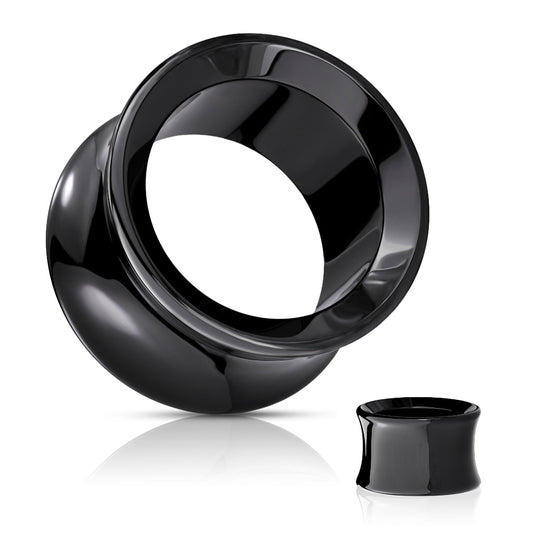 Double Flared Flesh Tunnel 3,2 - 19 mm - Acryl BLACK - Ohrschmuck