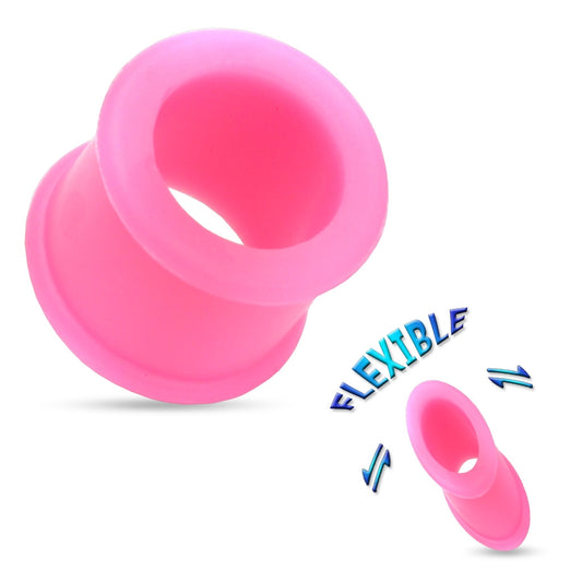 Flesh Tunnel PINK 4 - 16 mm - flexibles Silikon - Ohrschmuck