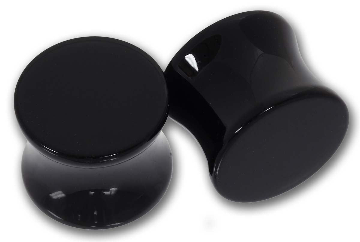 Double Flared Flesh Plug 4,0 - 25 mm - BLACK ACRYL - Ohrschmuck