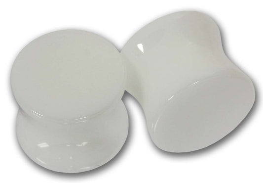 Double Flared Flesh Plug 10 - 25 mm - WHITE ACRYL - Ohrschmuck