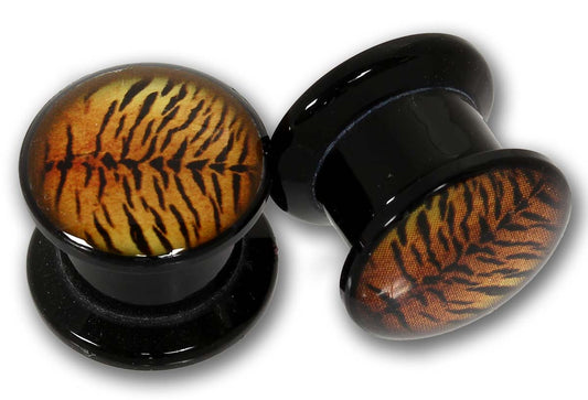 Picture Plug TIGER zum schrauben 6,0 - 25 mm - Acryl - Ohrschmuck