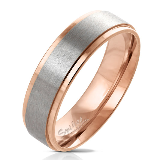 Ring ROSE GOLD Bicolor - Edelstahl in Grau/Rose Gold - Fingerring in verschiedenen Größen