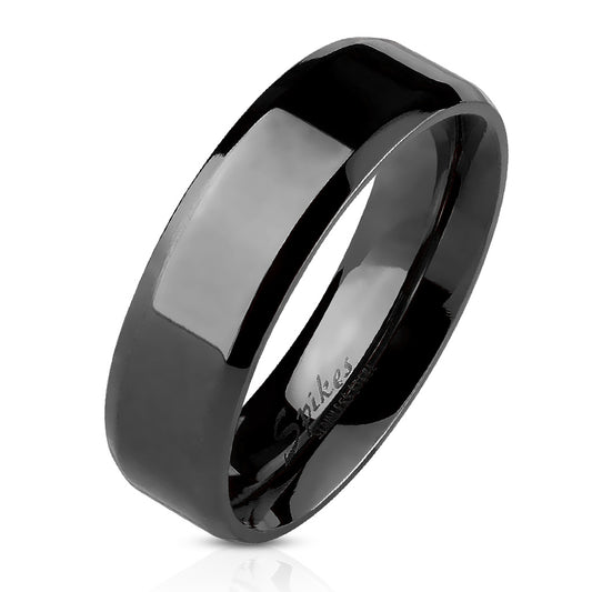 Ring SCHWARZ 8 mm - Edelstahl in Schwarz - Fingerring in verschiedenen Größen