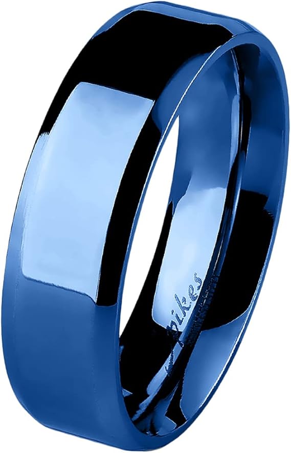 Ring BLAU 8 mm - Edelstahl in Blau - Fingerring in verschiedenen Größen