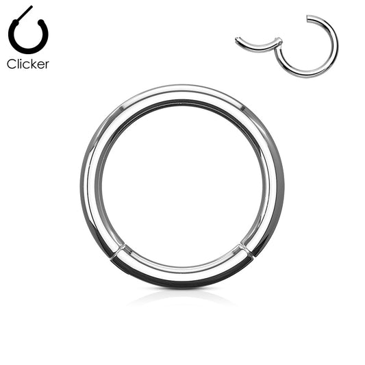 Segmentring SILBER mit Scharnier - 1,6 mm aus 316L Chirurgenstahl - Smooth Closure Ring