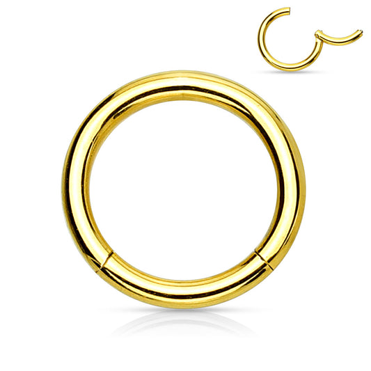 Segmentring GOLD mit Scharnier - 1,6 mm aus 316L Chirurgenstahl - Smooth Closure Ring