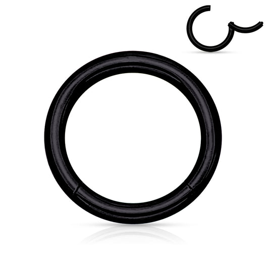 Segmentring SCHWARZ mit Scharnier - 1,6 mm aus 316L Chirurgenstahl - Smooth Closure Ring