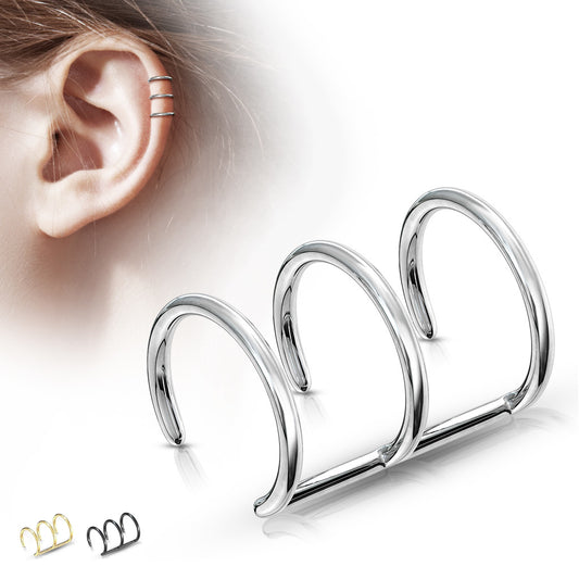 Ohrklemme TRIPLE CLOSURE RING - 316L Chirurgenstahl - Ohrklammer Non-Piercing