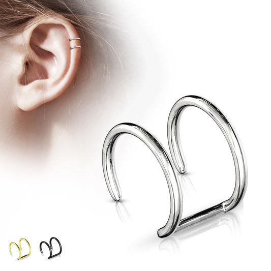 Ohrklemme DOUBLE CLOSURE RING - 316L Chirurgenstahl - Ohrklammer Non-Piercing