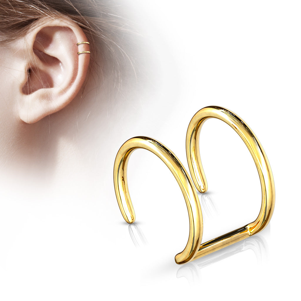 Ohrklemme DOUBLE CLOSURE RING - 316L Chirurgenstahl - Ohrklammer Non-Piercing