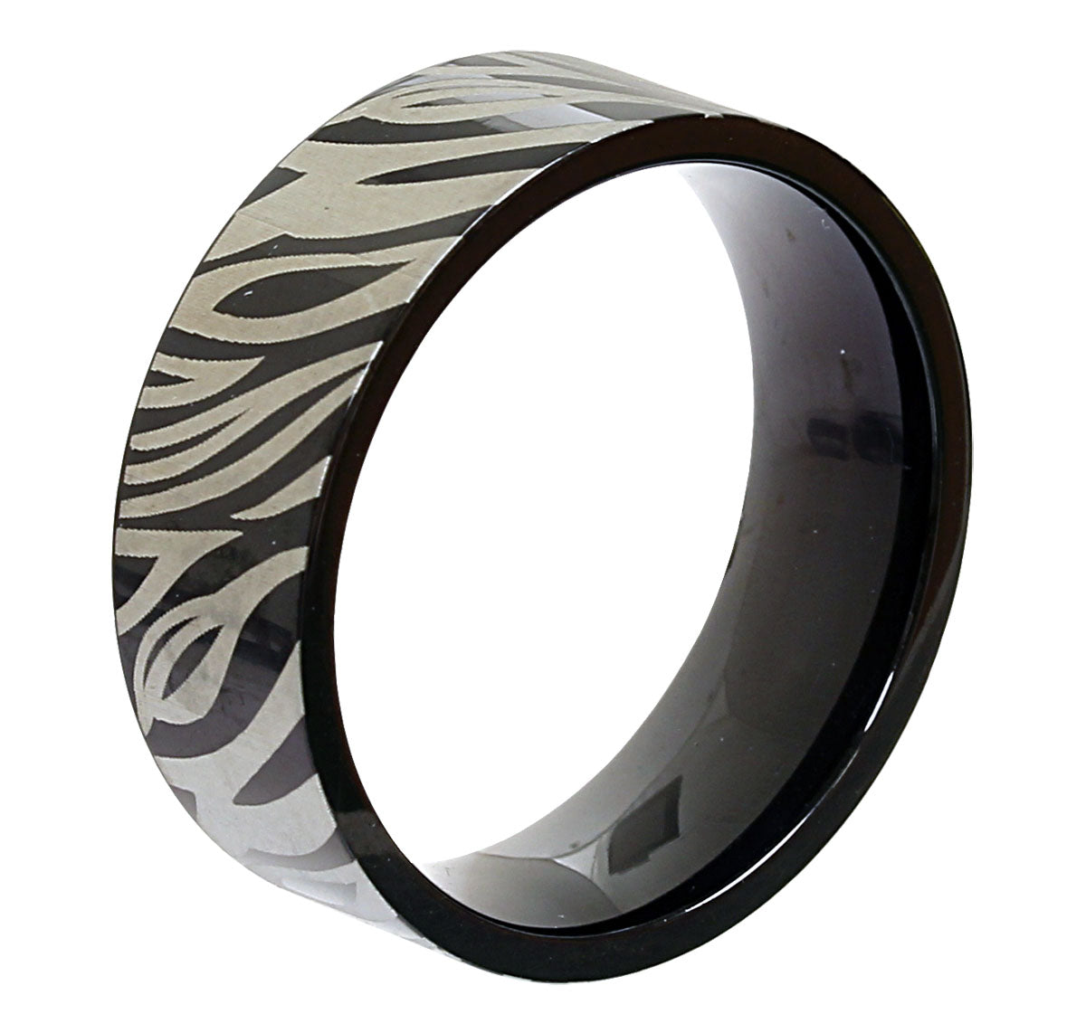 Ring ZEBRA - Edelstahl in Schwarz/Grau - Fingerring in verschiedenen Größen