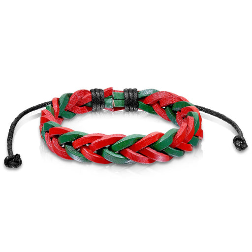 Armband ROT & GRÜN - Leder in verschiedenen Farben - mit gleitendem Knotenverschluß - Lederarmband