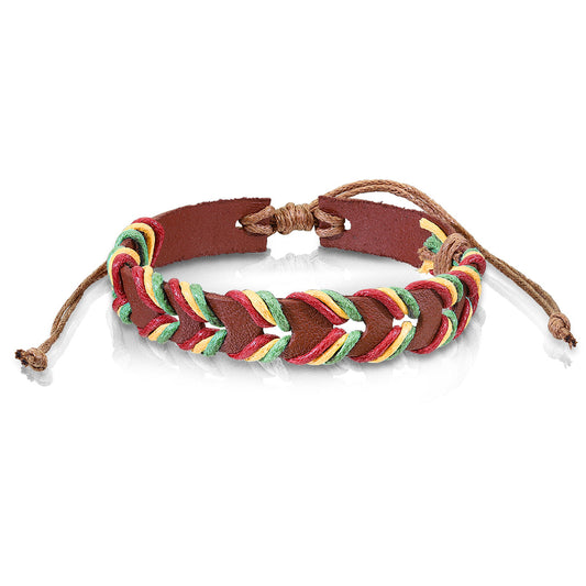 Armband RASTA HELLBRAUN - Leder in verschiedenen Farben - mit gleitendem Knotenverschluß - Lederarmband