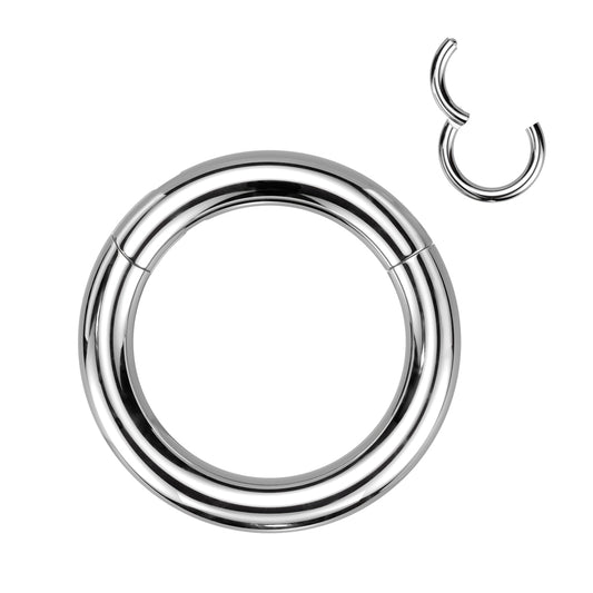 Segmentring SILBER mit Scharnier - 10,0 mm aus G23 Titan - Smooth Closure Ring